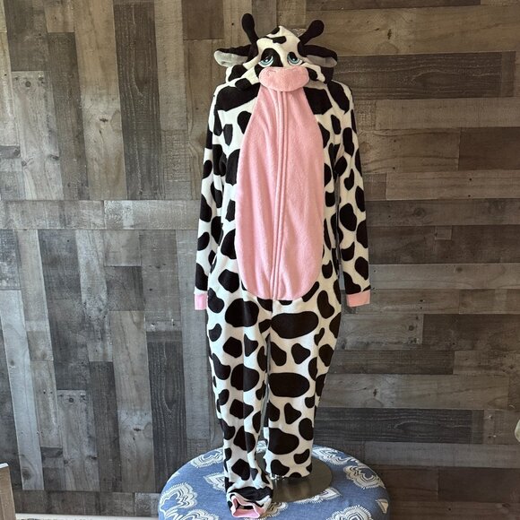Spirit Halloween cow onesie costume adult large fleece loungewear trick or treat - Picture 10 of 10